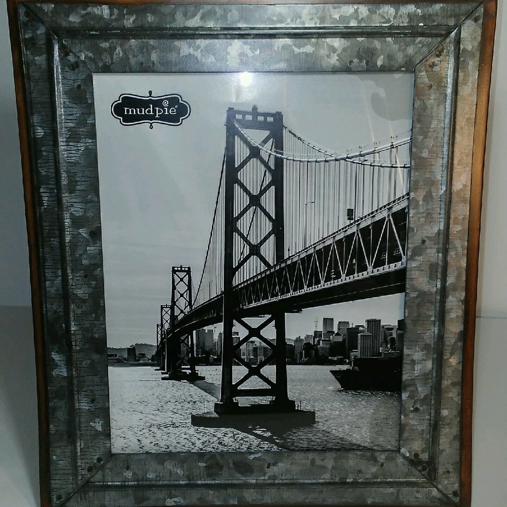 Mud Pie Rustic Tin Large Picture Frame